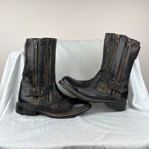 Bed Stu Women’s Hustle Motorcycle Leather Boots In Black Rustic Size 8.5 - Picture 1 of 7